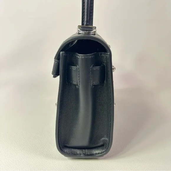 NEW! Versace Crystal Medusa 95 Studded Top Handle Shoulder Bag Black Lamb - Picture 10 of 11